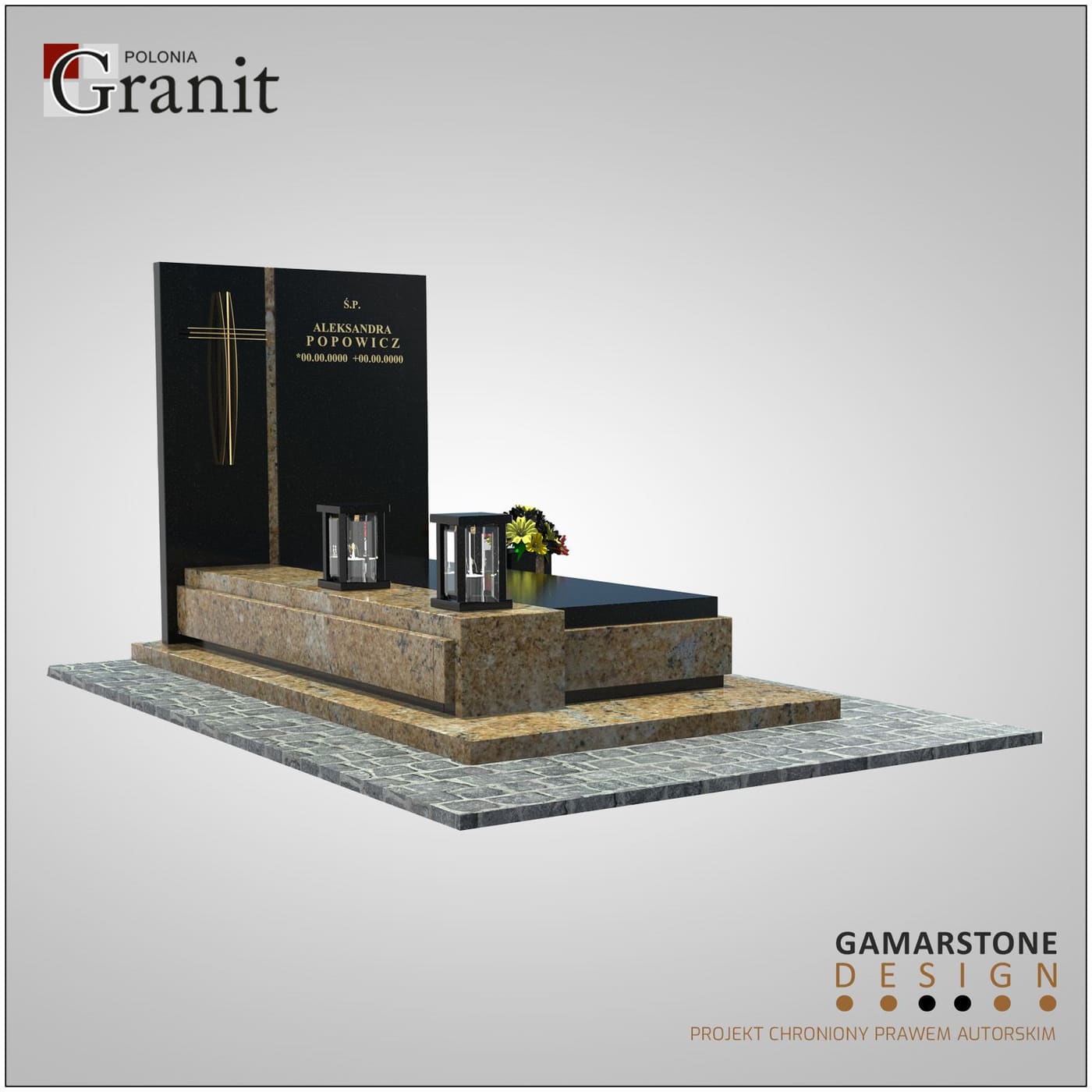 Nagrobki nowoczesne — realizacja Polonia Granit nr 14