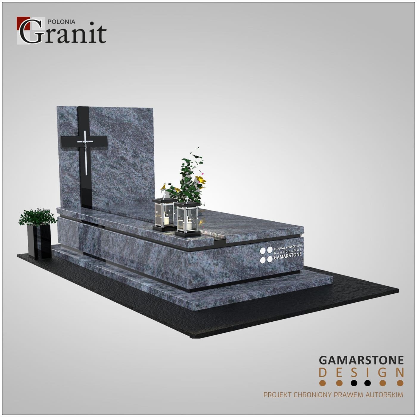 Nagrobki nowoczesne — realizacja Polonia Granit nr 41