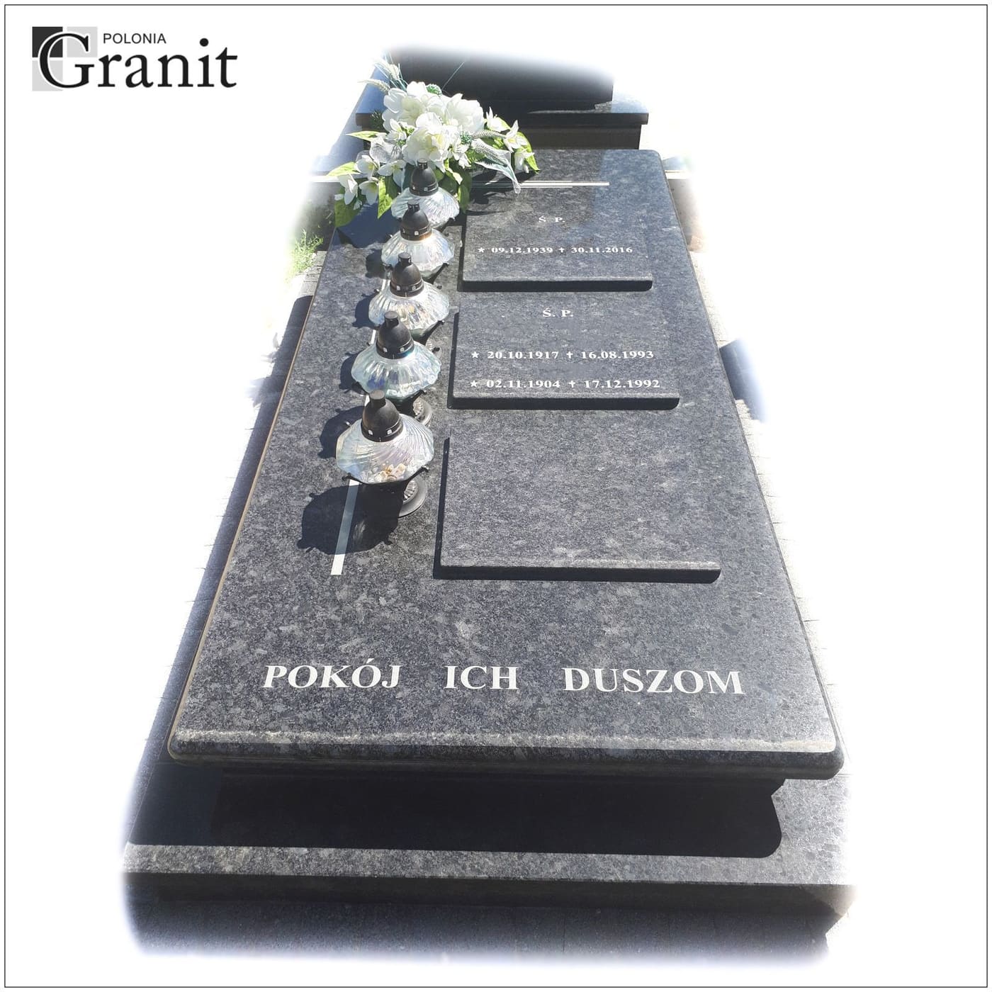 Nagrobki ukośne — realizacja Polonia Granit nr 2