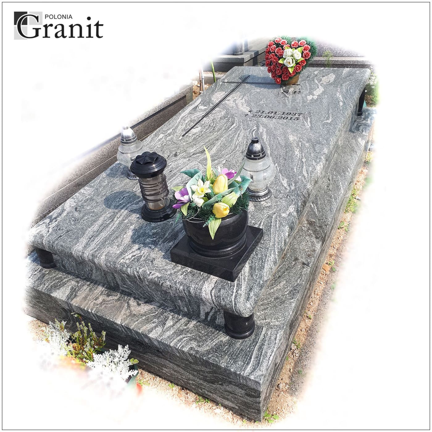 Nagrobki ukośne — realizacja Polonia Granit nr 3