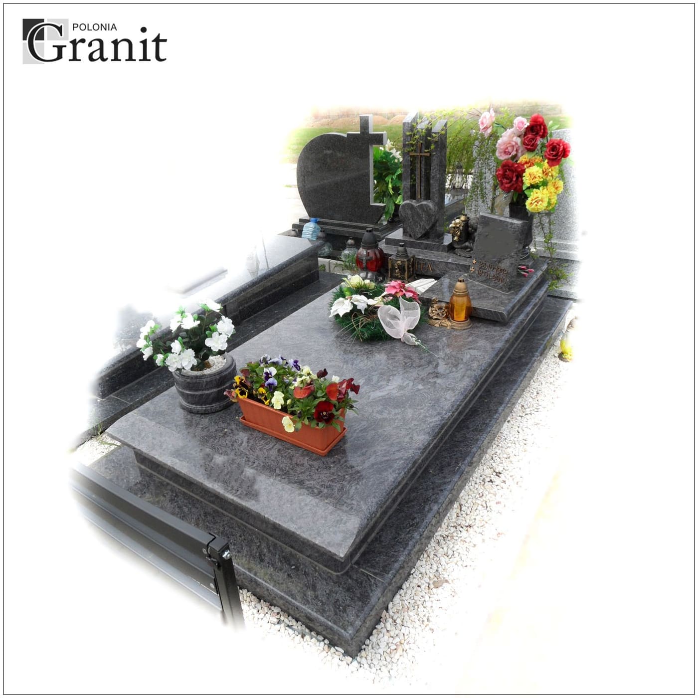 Nagrobki ukośne — realizacja Polonia Granit nr 8