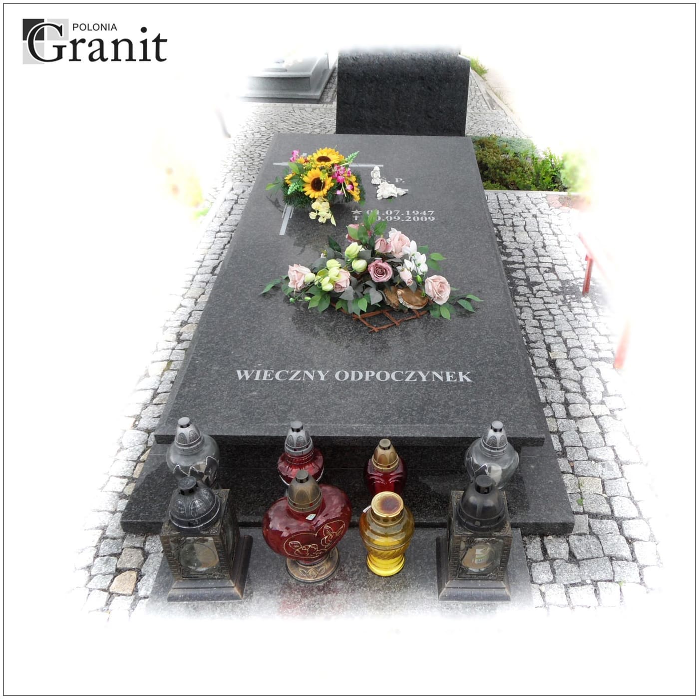 Nagrobki ukośne — realizacja Polonia Granit nr 9
