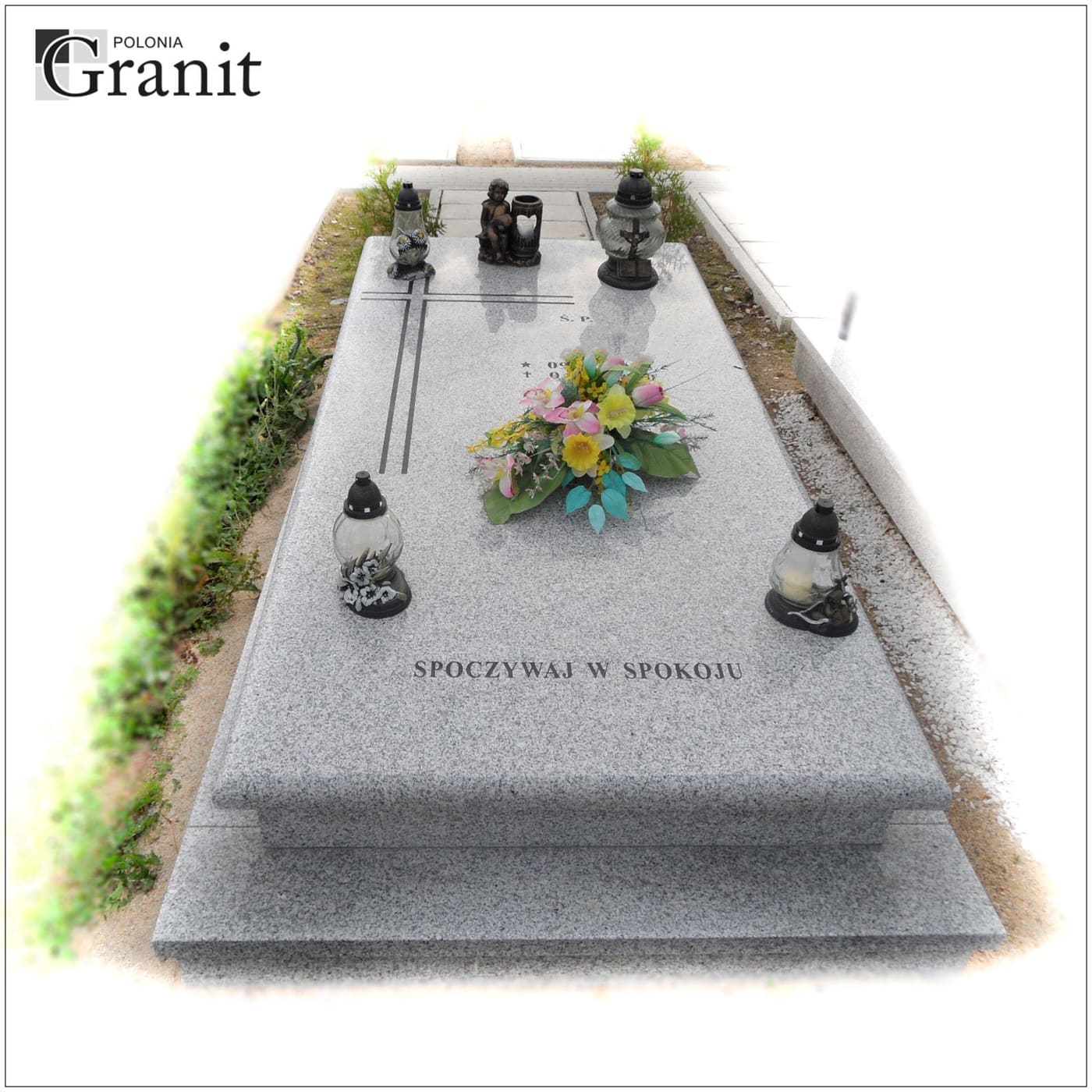 Nagrobki ukośne — realizacja Polonia Granit nr 15