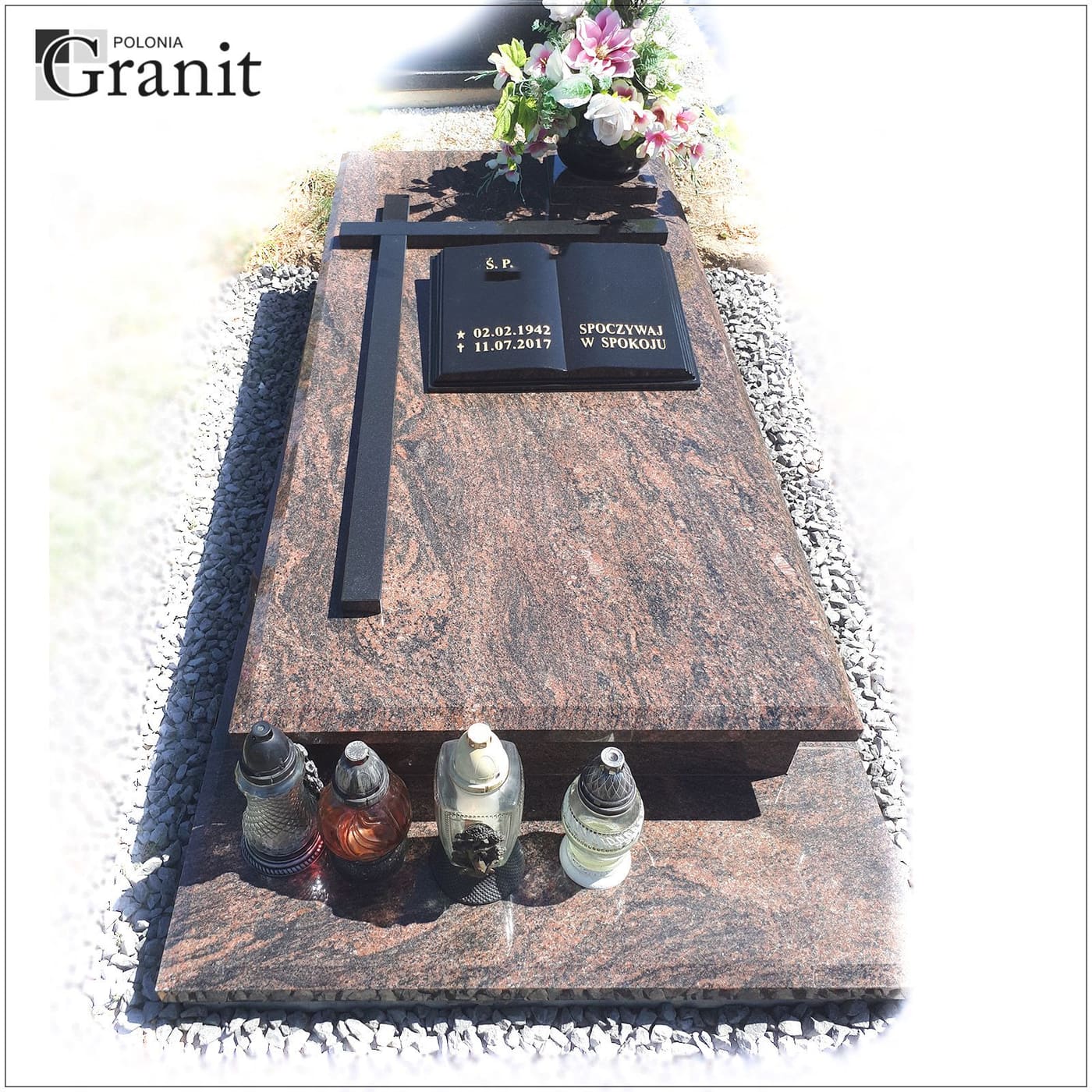 Nagrobki ukośne — realizacja Polonia Granit nr 17