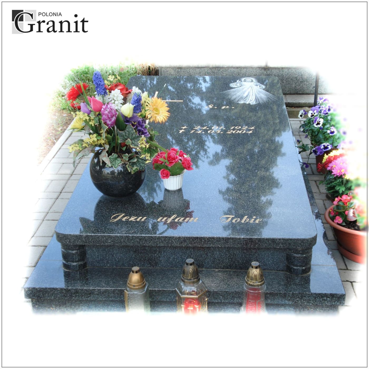 Nagrobki ukośne — realizacja Polonia Granit nr 18